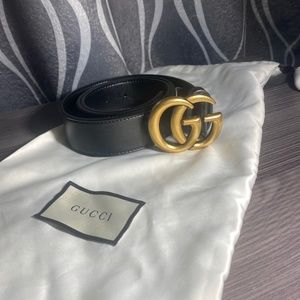 Gucci Belt authentic wide leather with double G buckle